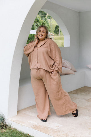 Luxe Linen Pants - Hazelnut
