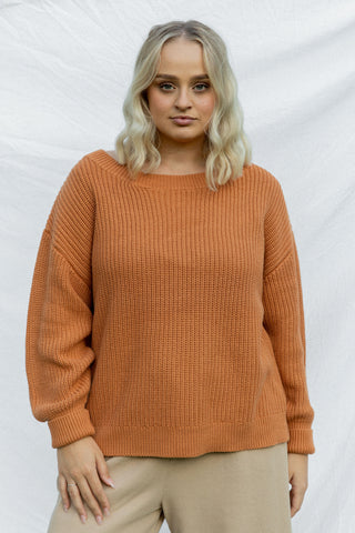 Rust Chunky Knit Jumper