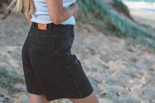 90's Denim Shorts - Vintage Washed Black