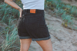 90's Denim Shorts - Vintage Washed Black