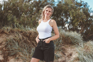 90's Denim Shorts - Vintage Washed Black