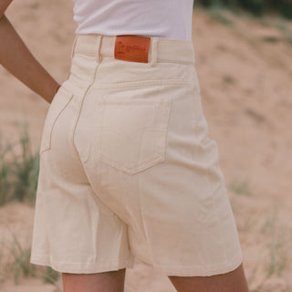 90's Denim Shorts - Ecru